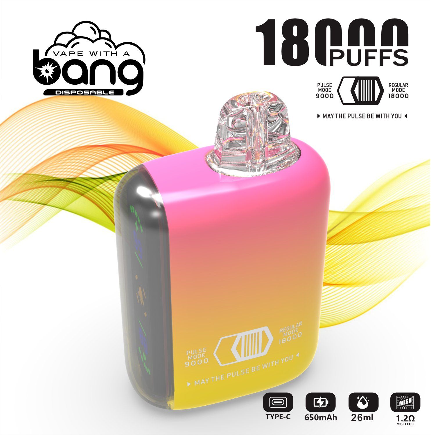 Bang Rocket 18000 Puffs Disposable Vape Pen - 26ml Rechargeable EGO Vaporizer with Fruit Flavors - Image 2