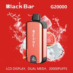 Black Bar E Cigarette 20K Vaper 20000 Puffs Dual Mesh Disposable Vape, Rechargeable, Fruit Flavors