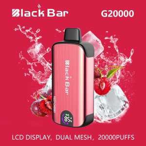 Black Bar G20000 Shisha Vape 22000 Puffs, Rechargeable, Mesh Coil, FDA Certified, Fruit Flavors