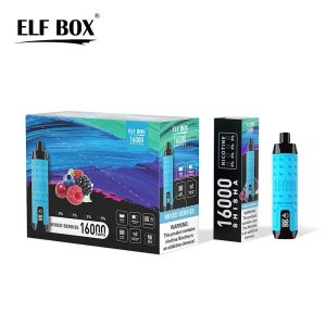 Elf Box Disposable Vape 16000 Puffs, 12 Flavors, 5% Nicotine, LED Display, 28ml E-Liquid, USB Charging