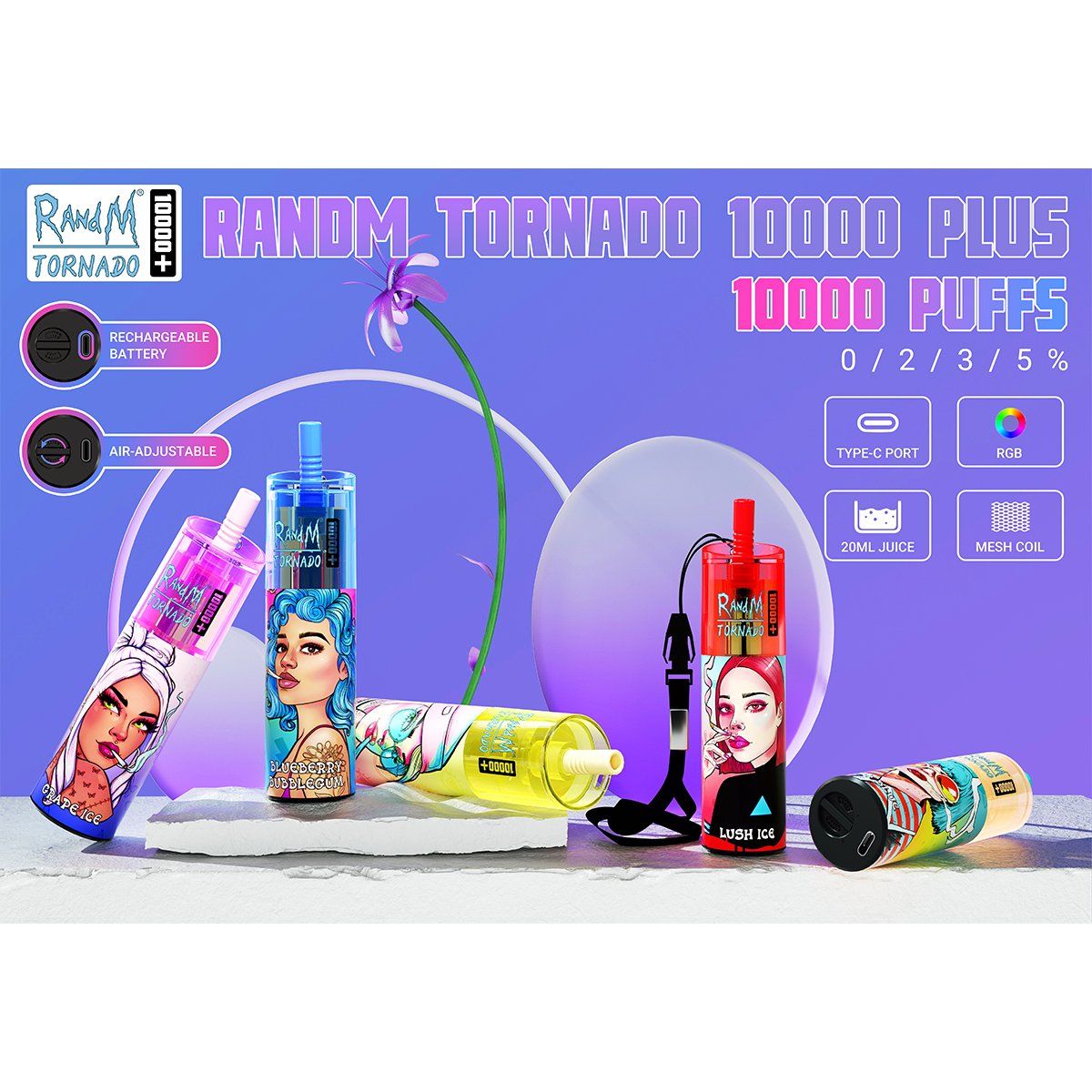 RandM Tornado 10000 Puffs Disposable Vape - 21 Flavors, Mesh Coil, 850mAh, FDA Certified - Image 5