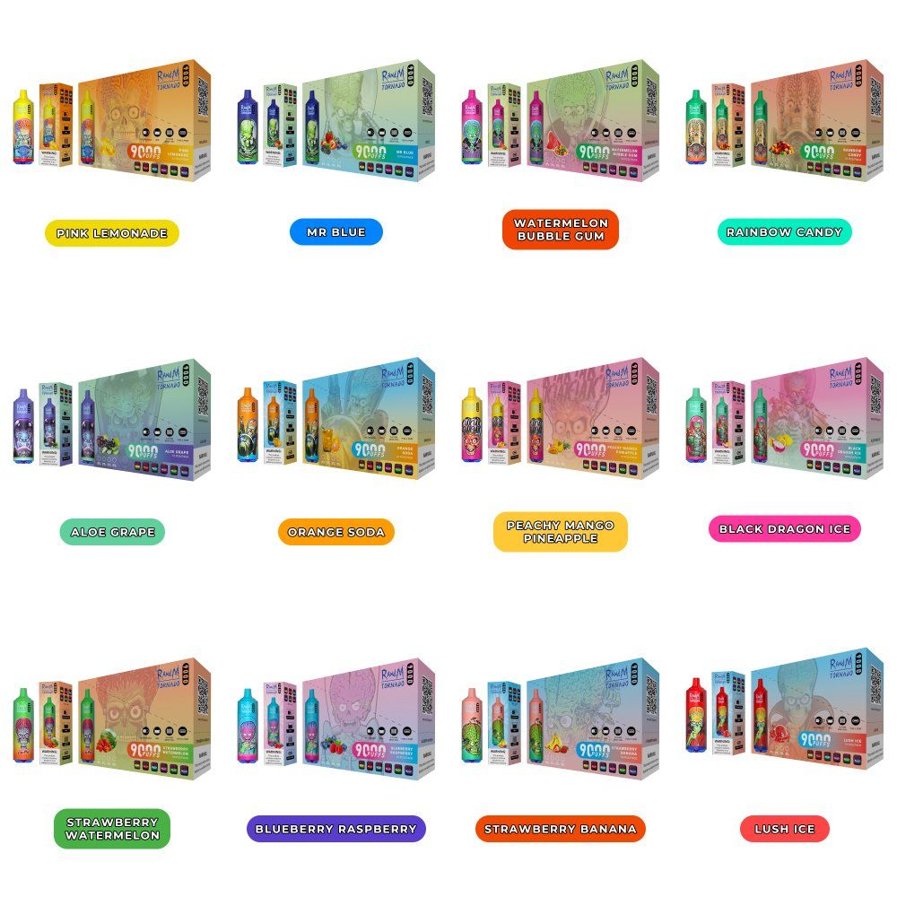 Randm Tornado 9000 Disposable Vape 9000 Puffs, 18ml Salt Nicotine, 12 Flavors, Rechargeable - Image 2