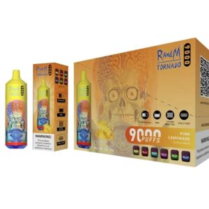 Randm Tornado 9000 Puff Disposable Vape, 43 Flavors, 18ml E-Liquid, Rechargeable, FDA Certified
