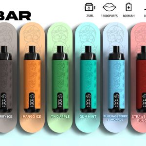 Sfog Face Bar 18000 Puffs Disposable Vape Mesh Coil, 5% Nicotine, RGB Light, Type-C Charging, Fruit Flavors