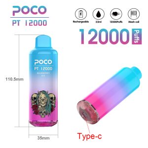 Wholesale POCO PT12000 Vape Pen 12000 Puffs, 650mAh Rechargeable, Mesh Coil, 10 Flavors, EU Warehouse
