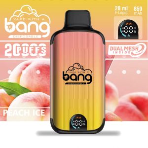 Bang 20000 Puffs Disposable Vape Pen with Dual Mesh Coil, 28ml E-Liquid, Rechargeable, Fruits Flavor
