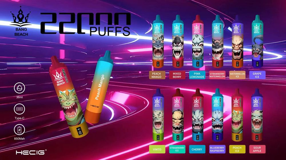 Bang Beach 22000 Puff Disposable E-Cigarette - 12 Flavors, 36ml Liquid, 850mAh, Low Nicotine - Image 5