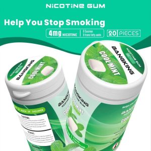 Bang King 4mg Smoking Aid Gum - Nicotine Salt Chewing Gum to Quit Smoking | 20 Count, with Logo