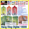 Bang King Digital 15000 Disposable Vape Pen - 15000 Puffs, 10 Flavors, Rechargeable, FDA & CE Certified
