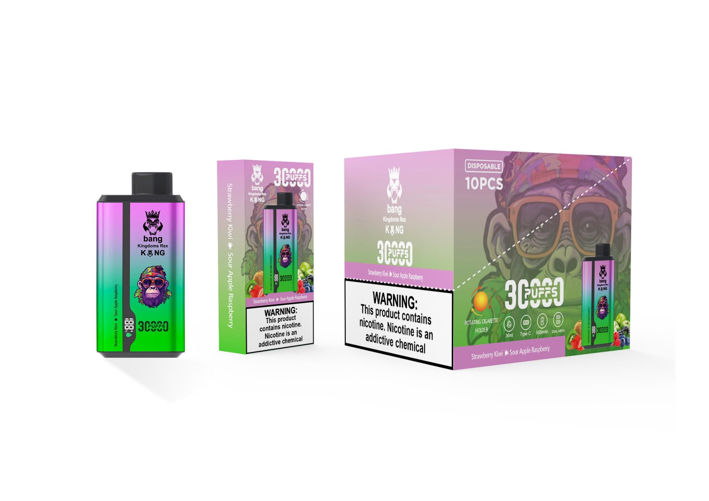 Bang Kingdoms Rex 30000 Puffs Disposable Vape Pen - 36ml, 12 Flavors, Type-C Charging