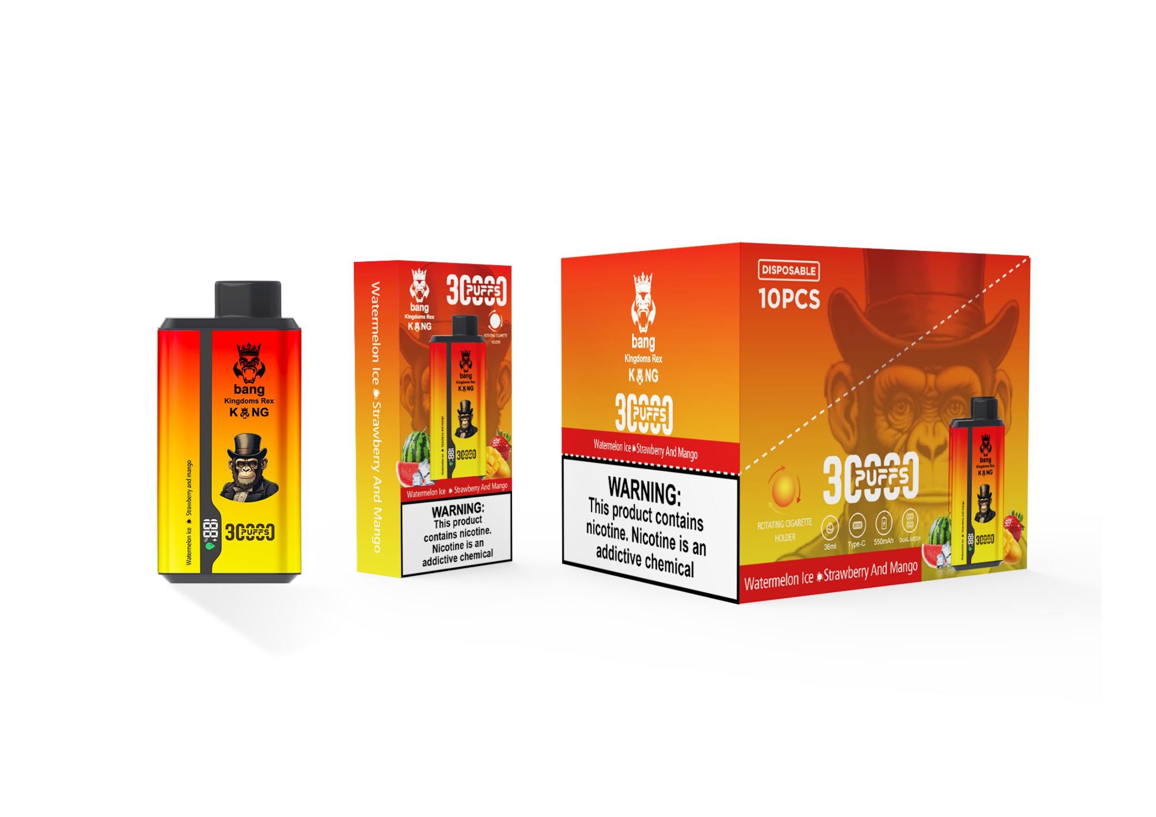 Bang Kingdoms Rex 30000 Puffs Disposable Vape Pen - 36ml, 12 Flavors, Type-C Charging - Image 2