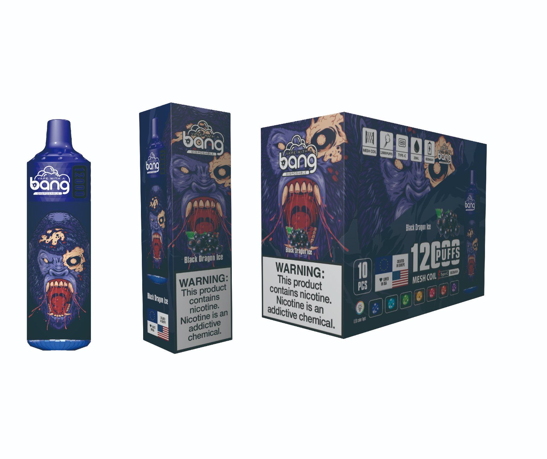 Bang Vape 12000 Puff Disposable E-Cigarette, 20 Flavors, Fast Shipping, FDA Certified - Image 3