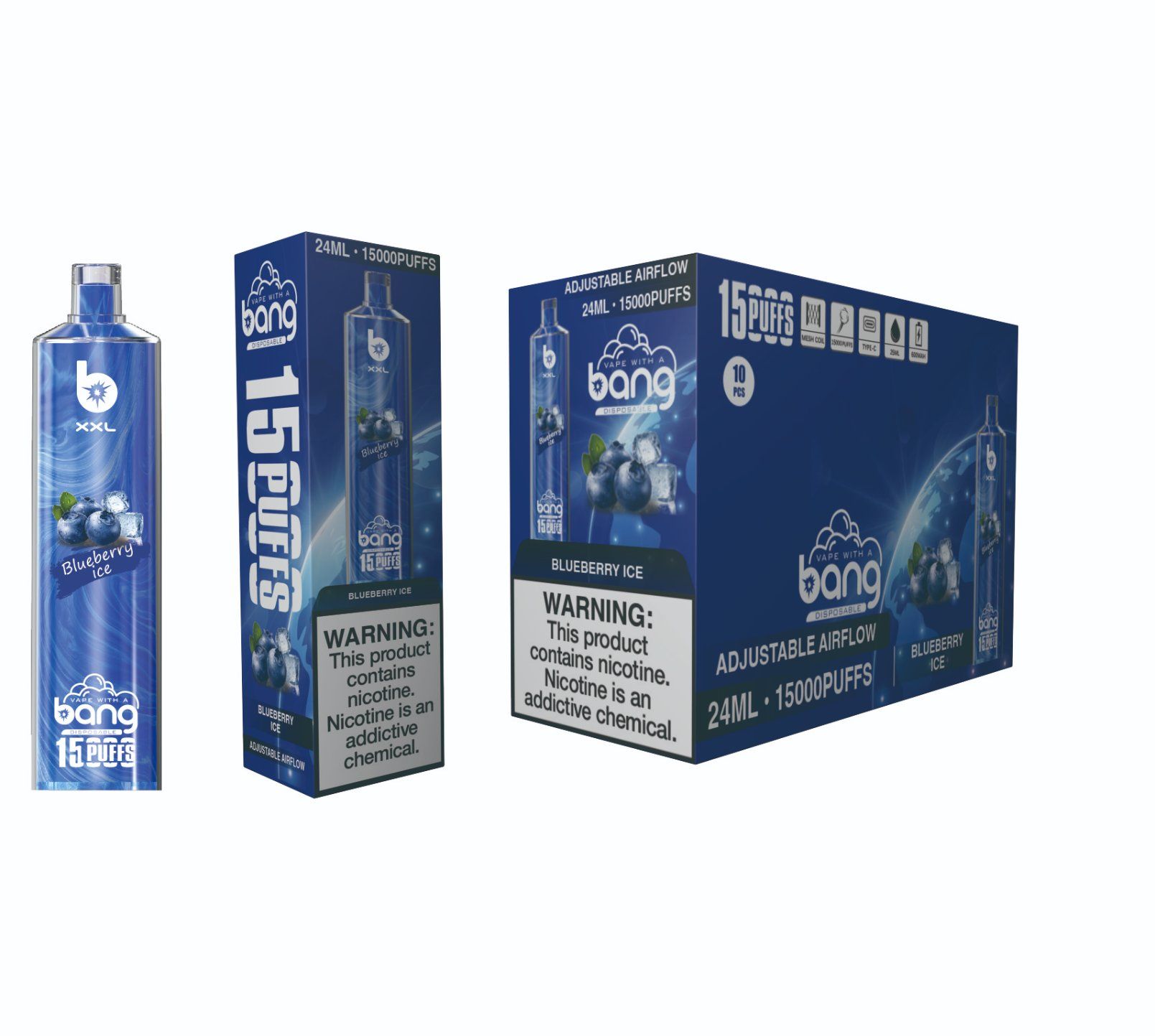 Bang XXL NT15000 Puffs Einweg-E-Zigarette - Schneller Versand, FDA-zertifiziert, wenig Nikotin, Fruchtaromen