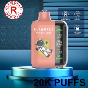 Elfworld Disposable Vape 20000 Puffs 15 Flavors, LED Display, Type-C Charging, Mesh Coil, High Nicotine