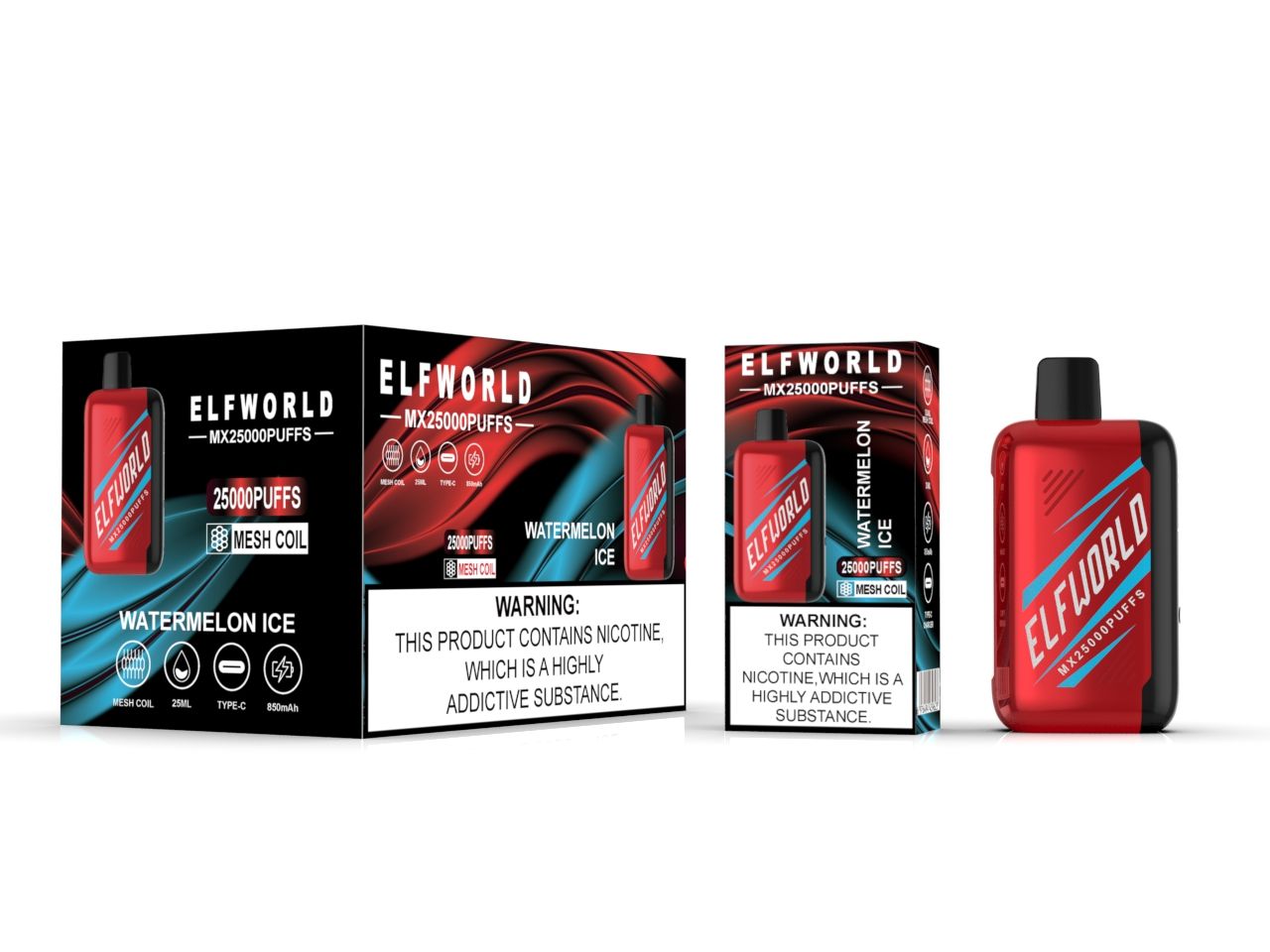 Elfworld MX25000 Disposable Vape Pen 25000 Puffs Mesh Coil Vaporizer with LED Screen - Wholesale - Image 3