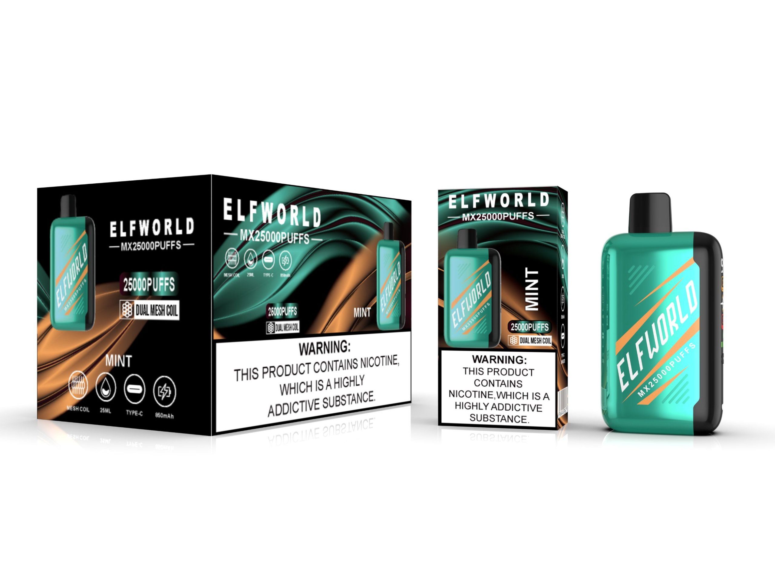 Elfworld MX25000 Disposable Vape Pen 25000 Puffs Mesh Coil Vaporizer with LED Screen - Wholesale