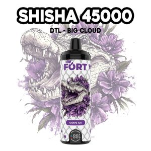 FORT SHISHA 45000 Vape - Flujo de aire ajustable, 45000 caladas, bobina de malla, 30ml, Tipo-C, sabor a frutas