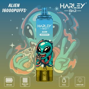 Harlyebar Alien 16000 Puffs Einweg-Vape Pen mit LED-Bildschirm - Fruchtaromen, austauschbare Spulen
