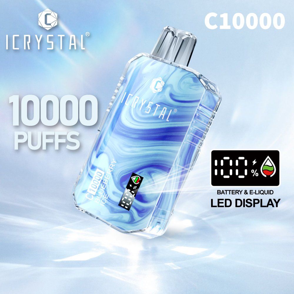 Icrystal C10000 Puffs Großhandel E-Zigarette, wiederaufladbare Einweg-Vape mit 18ml Kapazität, 10 Geschmacksrichtungen, FDA zertifiziert – Bild 3