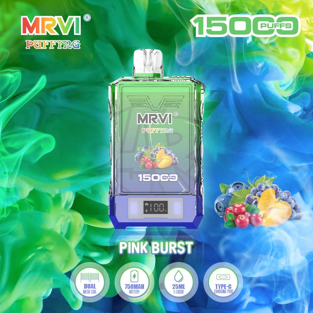Mrvi 15000 Puffs Disposable Vape Pen 10 Flavors 25ml Liquid Capacity Type-C Charging - Image 4