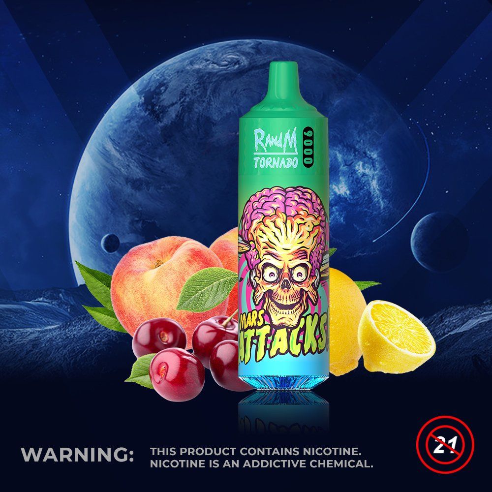 Randm Tornado 9000 Puffs Vape Pen - Disposable E-Cigarette with 53 Flavors, 18ml Juice Capacity - Image 3