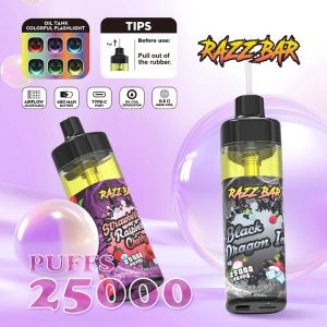 Razz Bar 25000 Puffs Disposable Vape - High Nicotine, Long Lasting, Fruits Flavor - EU Warehouse, Free Shipping