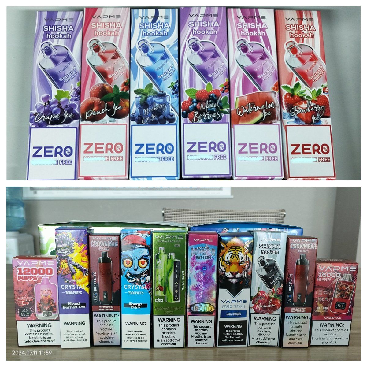 Vapme Shisha Hookah 15000 Puffs California Honey Live Resin 9K Tornado Wholesale EGO Vape with Dual Coil - Image 5