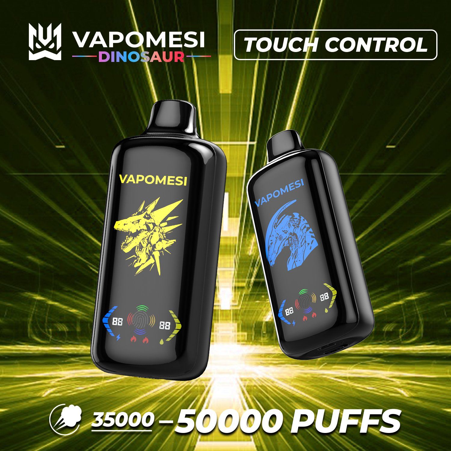 Vapomesi Dinosaur Disposable Vape 10000-30000 Puffs EU Warehouse Wholesale with LED Screen & Custom Logo - Image 2