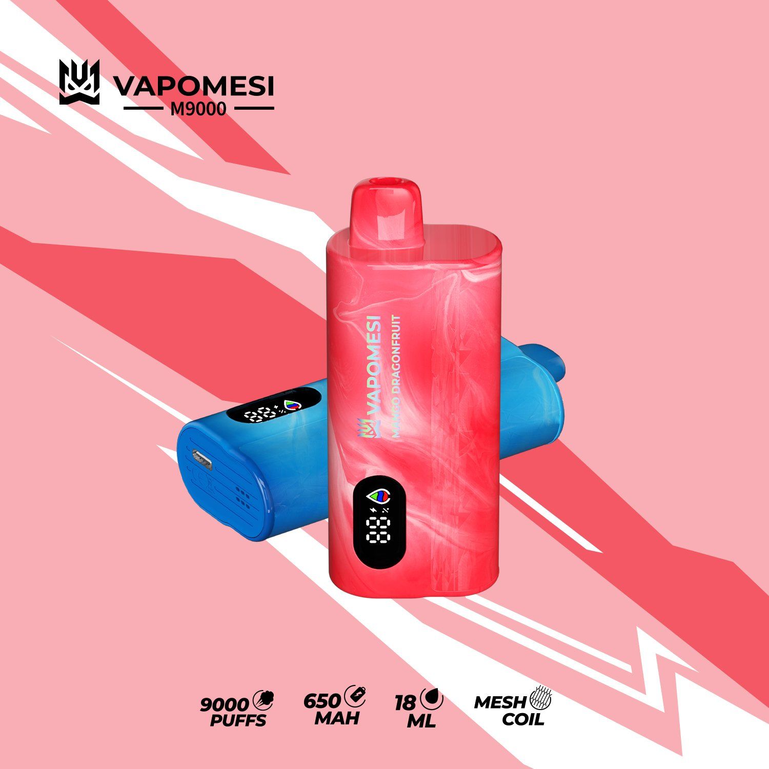 Vapomesi M9000 Disposable Vape 9000-12000 Puffs, Rechargeable, Mesh Coil, EU Warehouse, Fruit Flavors - Image 6