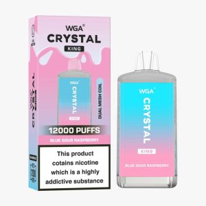 Wga Crystal King 12000 Puffs Disposable Vape Pen - 22ml E-Liquid, FDA Certified, Fruit Flavors, Rechargeable