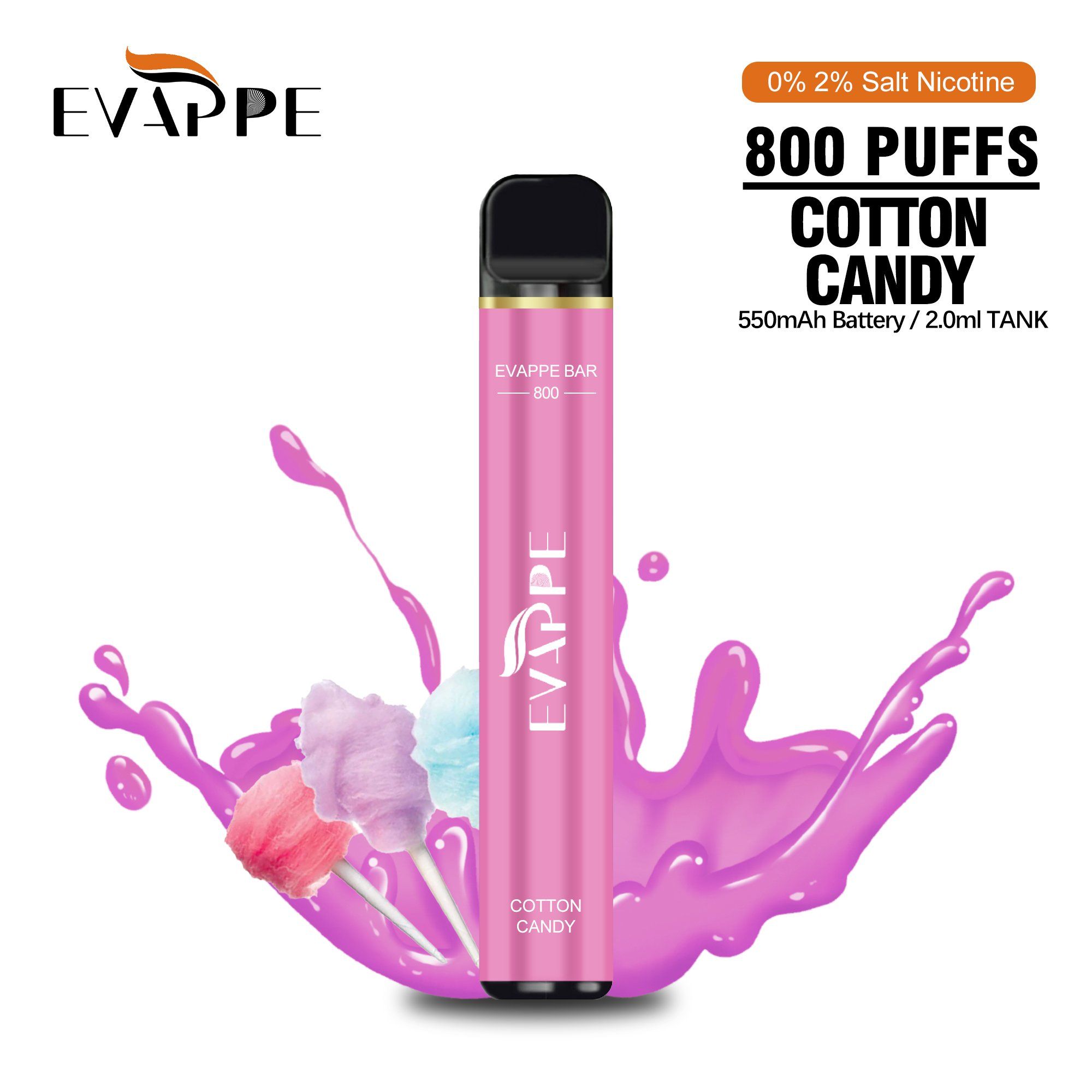 Wholesale Disposable Vape 800 Puffs - Evappe Bar, Puff Plus, Elfb, Bang, M Elfb - FDA Certified, Low Nicotine - Image 2