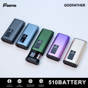 Wholesale Feemo Godfather 650mAh Vape Battery with Custom Logo, Adjustable Voltage, FCC/CE Certified, UK EU Shipping